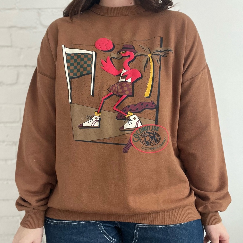 Rare Coconut Joe Flamingo Graphic 90s Sweater - Size XL